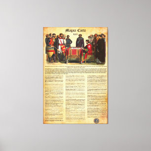 MAGNA CARTA 1215 - Engelse tekst Canvas Afdruk