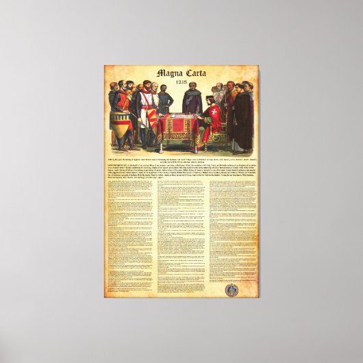 MAGNA CARTA 1215 - Engelse tekst Canvas Afdruk (Voorkant)