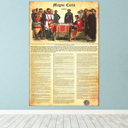 MAGNA CARTA 1215 - Engelse tekst Canvas Afdruk (Insitu (Houten vloer))
