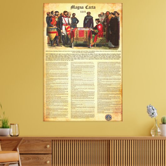 MAGNA CARTA 1215 - Engelse tekst Canvas Afdruk (Insitu (Woonkamer))