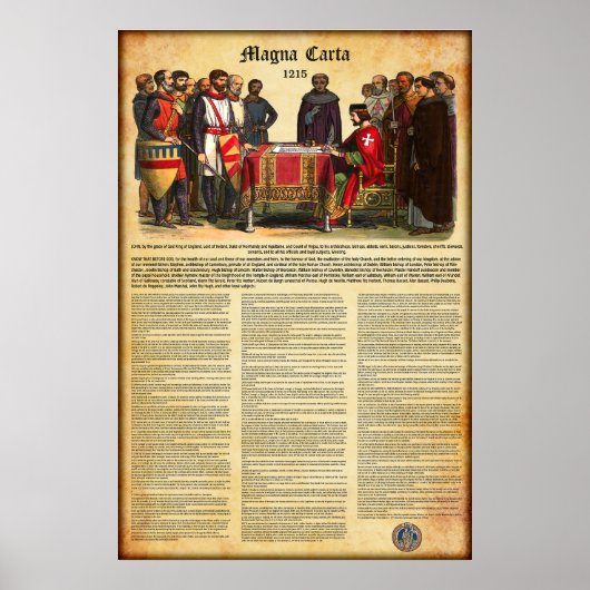 MAGNA CARTA 1215 - Engelse tekst Poster (Voorkant)