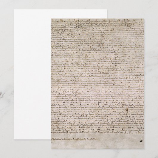 Magna Carta-exemplificatie van 1215 katoen MS Kaart (Voorkant / Achterkant)