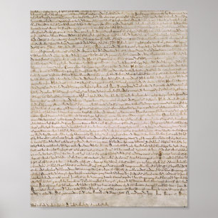 Magna Carta-exemplificatie van 1215 katoen MS Poster