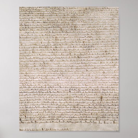 Magna Carta-exemplificatie van 1215 katoen MS Poster (Voorkant)