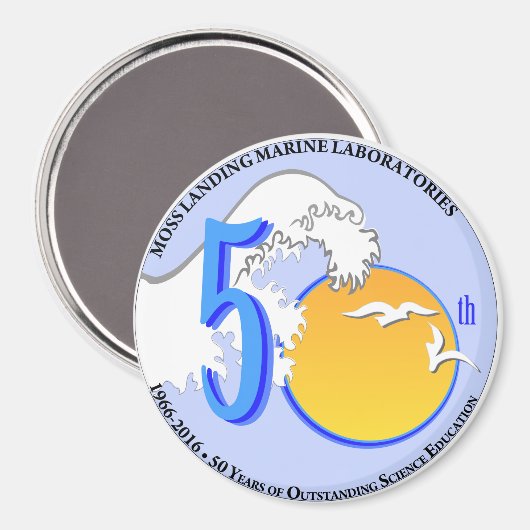 Magneet (3" rond): MLML 50th wave/sun (Voorkant / Achterkant)