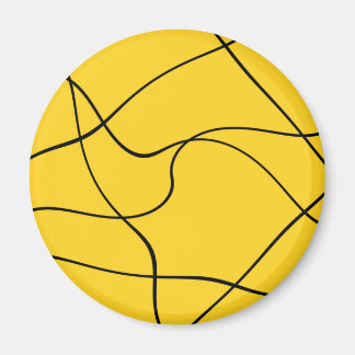 Magneet - "Abstracte lijnen" - Geel en zwart