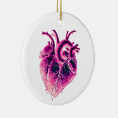 Magneet Anatomisch Hart roze paarse neon elektrisc Keramisch Ornament (Rechts)