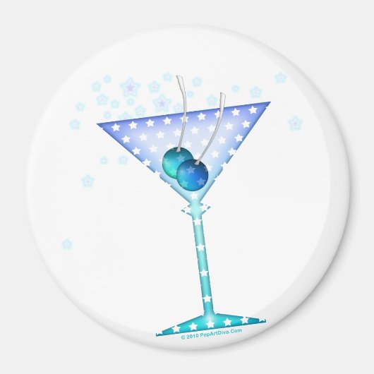 Magneet - BLAUWE MARTINI (Voorkant)