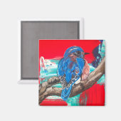 Magneet - Blauwvogel (Voorkant / Achterkant)