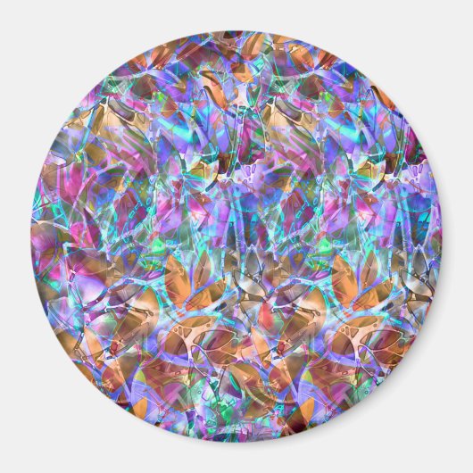 Magneet Bloemen Abstract Glas in lood (Voorkant)