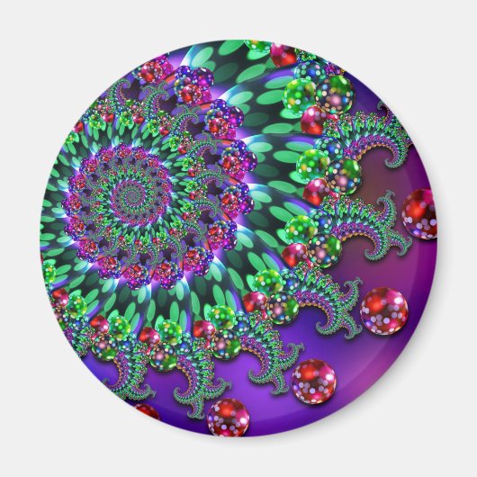 Magneet - Bokeh Fractal Paarse Terquoise (Voorkant)