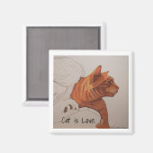 magneet: Cat is Love Magneet (Voorkant / Achterkant)