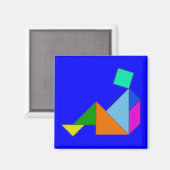 Magneet - Chinees Tangram (vierkant) (Voorkant / Achterkant)