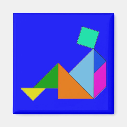 Magneet - Chinees Tangram (vierkant) (Voorkant)