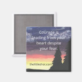 Magneet - Courage quote, Vierkant (Voorkant / Achterkant)