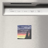 Magneet - Courage quote, Vierkant (Insitu (Vaatwasser))