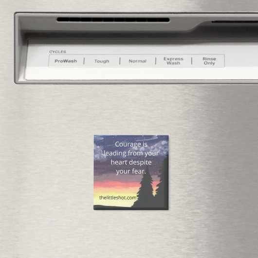 Magneet - Courage quote, Vierkant (Insitu (Vaatwasser))