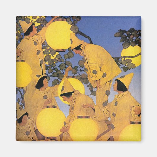 Magneet: De Lantaarndragers - Maxfield Parrish Magneet (Voorkant)