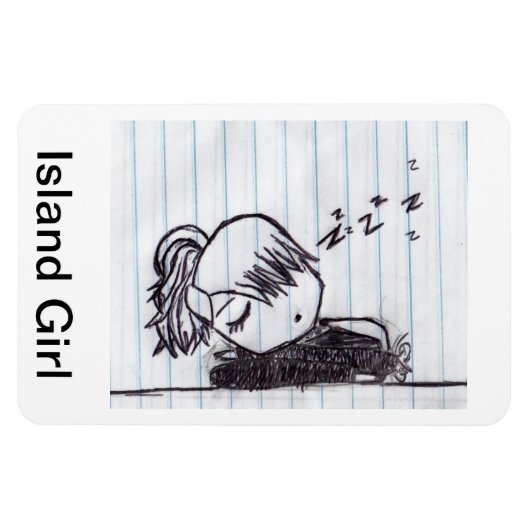 Magneet door eiland meisje (Horizontaal)