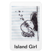 Magneet door eiland meisje (Verticaal)