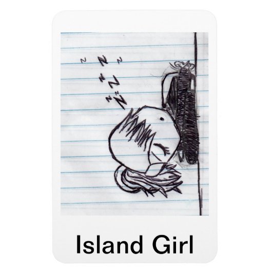 Magneet door eiland meisje (Verticaal)