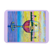 Magneet, een glas wijn, een wereld weg magneet (Horizontaal)