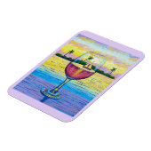 Magneet, een glas wijn, een wereld weg magneet (Linkerzijde)