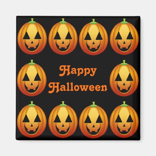 Magneet Fijne Halloween Pompoenen (Voorkant)