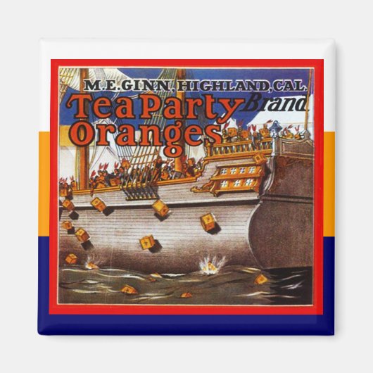 MAGNEET ~ Fruitkrat Adverteren Tea Party (Voorkant)