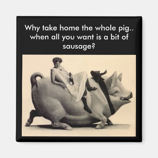 Magneet - Fun Waarom neem je het hele varken mee n (Voorkant)