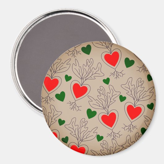 Magneet: Gelukkige tuinman of groei met liefde. Magneet (Voorkant / Achterkant)