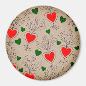 Magneet: Gelukkige tuinman of groei met liefde. Magneet (Voorkant)