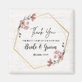 Magneet gepersonaliseerde bruiloft gunsten bloemen (Voorkant)