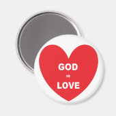 Magneet God is liefde rood hart (Voorkant / Achterkant)