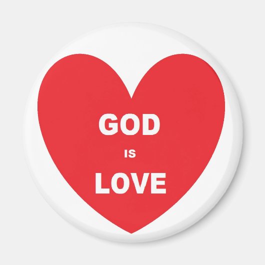 Magneet God is liefde rood hart (Voorkant)