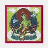 MAGNEET Groene Tara - vierkante magneet (Voorkant)