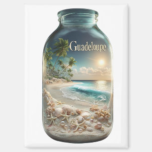 Magneet Guadeloupe Strand in Fles Magneet