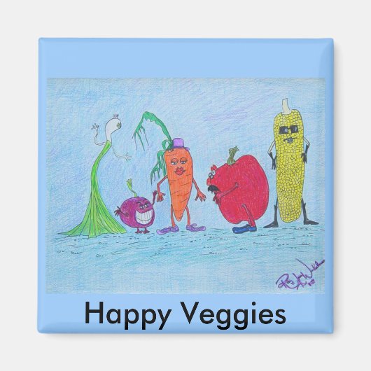 Magneet - Happy Veggies (Voorkant)