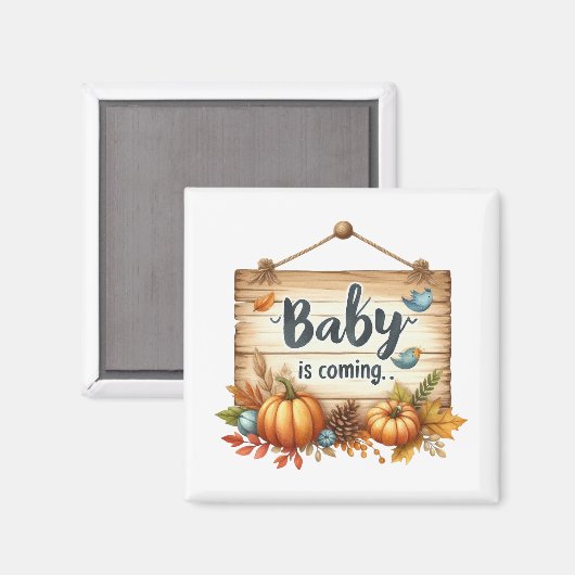 Magneet - Herfst Baby shower Magneet (Voorkant / Achterkant)