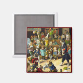 Magneet: Hondenschool van Louis Wain Magneet (Voorkant / Achterkant)