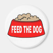 Magneet Hondenvoerbak Rood voer de hond (Voorkant)