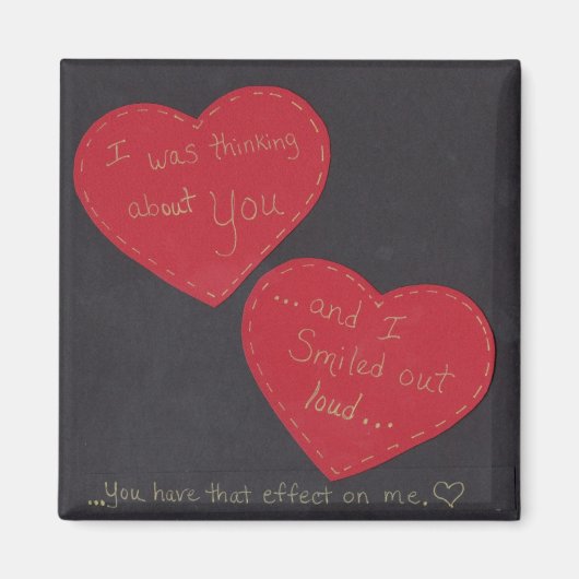 Magneet - Ik dacht aan jou en ik glimlachte... (Voorkant)