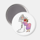 Magneet: Jonge Moeder van de Bruidmagneet Magneet (Voorkant / Achterkant)