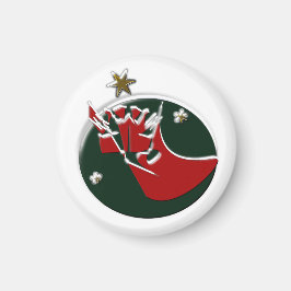Magneet Kerstmis Kerstman komt Boot Circle