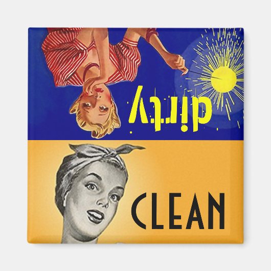 Magneet Keuken Helper Schoon Vuil Vaatwasser Gift (Voorkant)