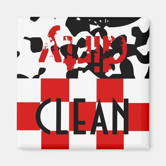 Magneet Keuken Helper Schoon Vuil Vaatwasser Gift (Voorkant)