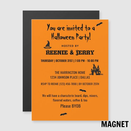 Magneet, Leuke Halloween Feest Uitnodiging