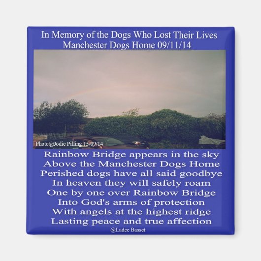 Magneet Manchester Rainbow Bridge Gedicht (Voorkant)