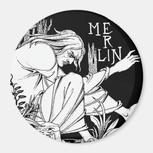 Magneet: Merlin - door Aubrey Beardsley Magneet