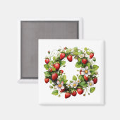Magneet met aardbeienguirlande (Voorkant / Achterkant)